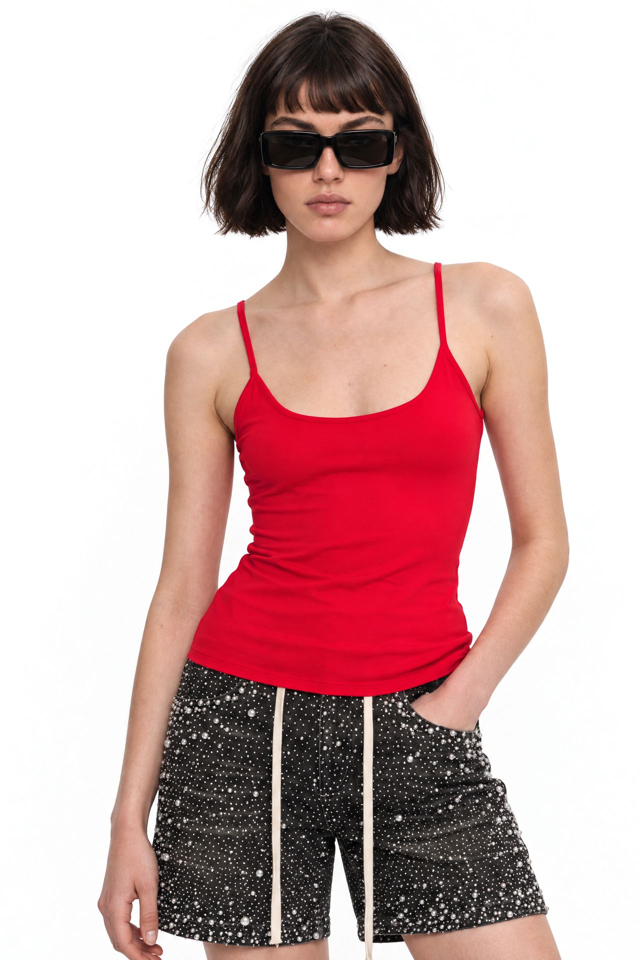 BUSEM Fitted U Collar Knitted Tank Top 1