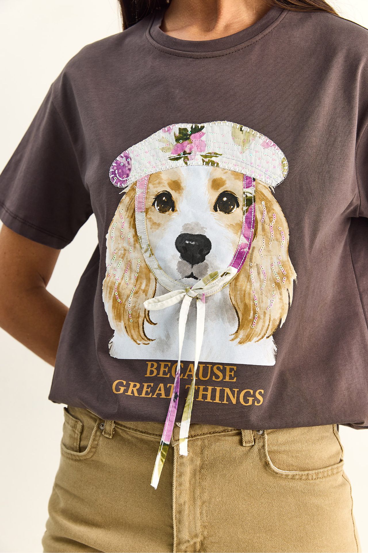 LUCCI Sequin Printed Crew Neck T-Shirt 5