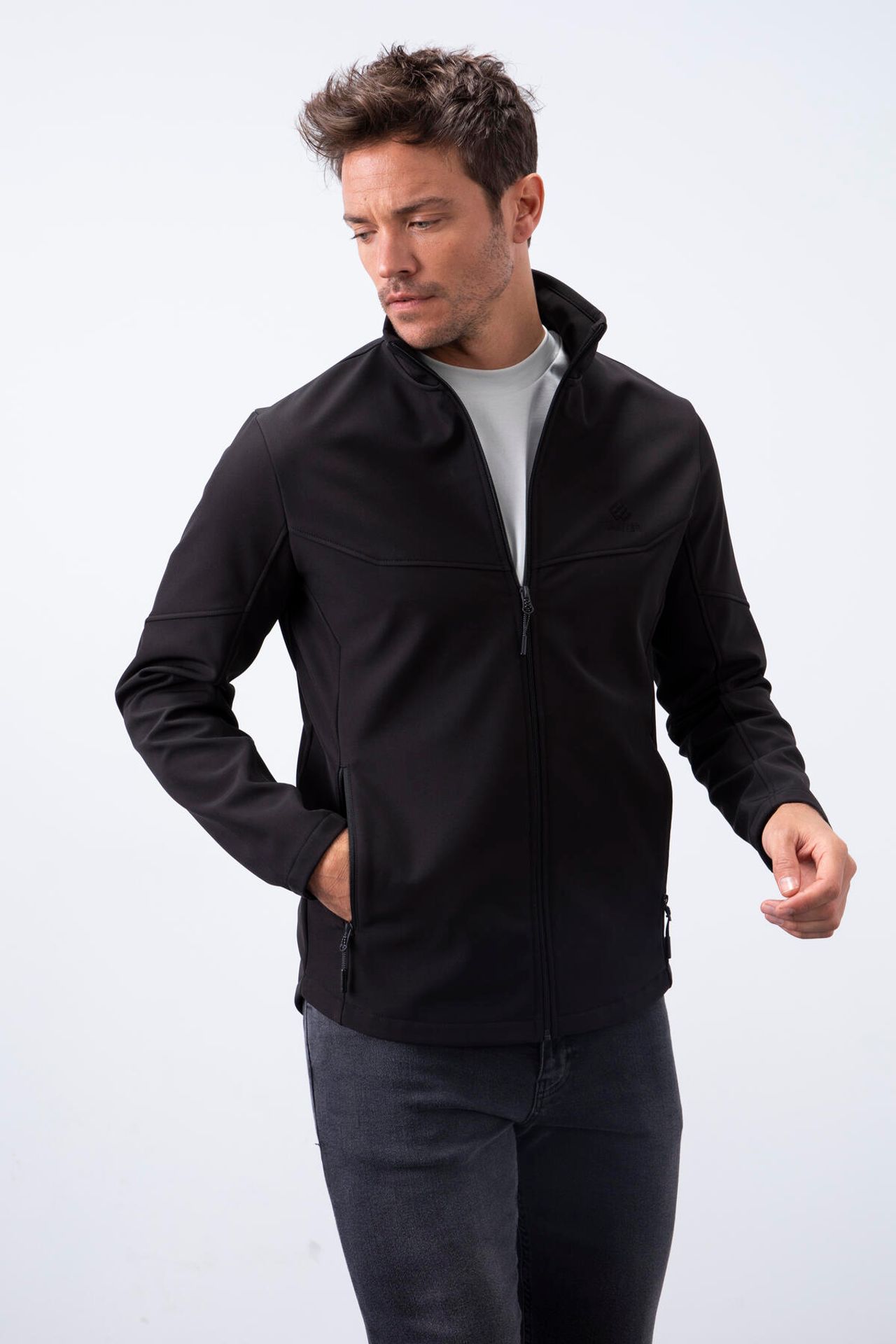 TOMMY Men's Solid Scuba Zip-Front Jacket 1