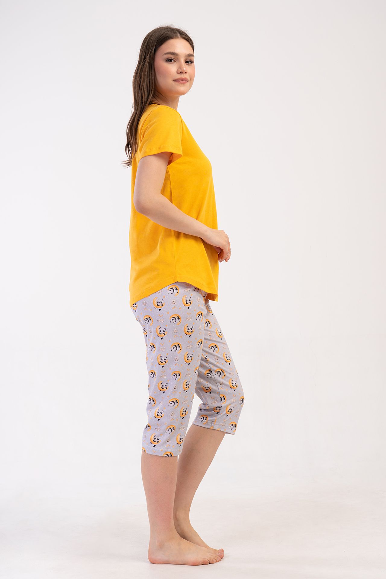 YAKE Capri Pijama Alt Üst Takım 4