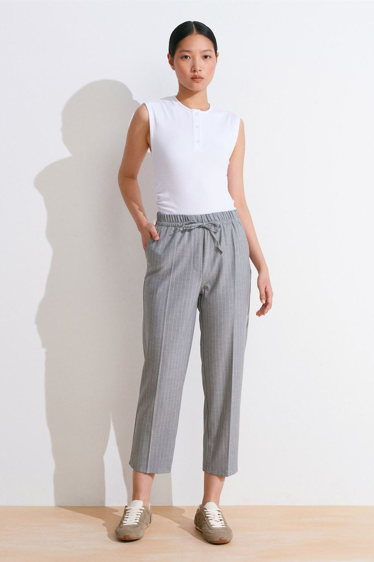 DILVIN Kolsuz Fitilli Düğmeli Bluz 5