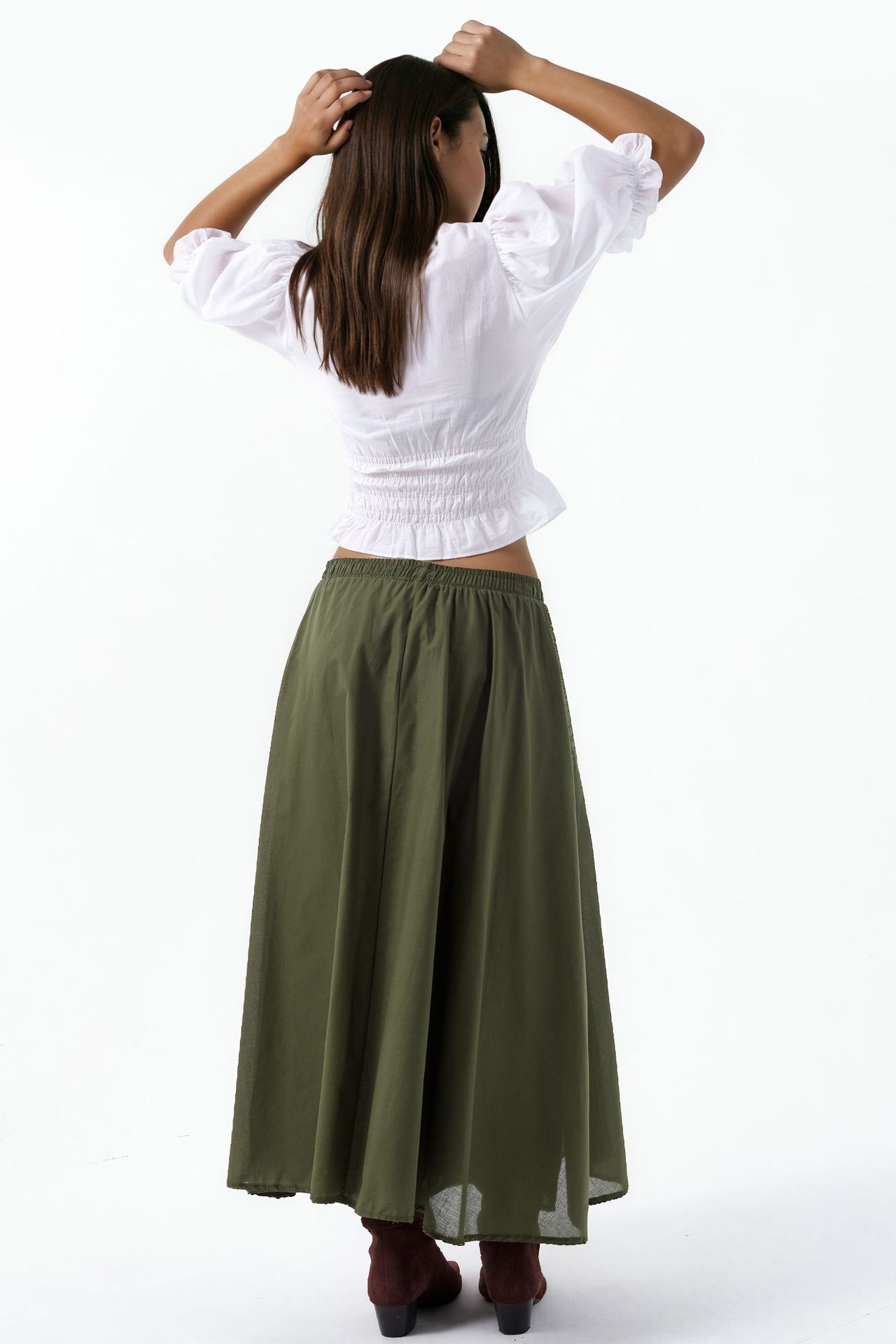 BUSEM High-Waist A-Line Midi Skirt 3