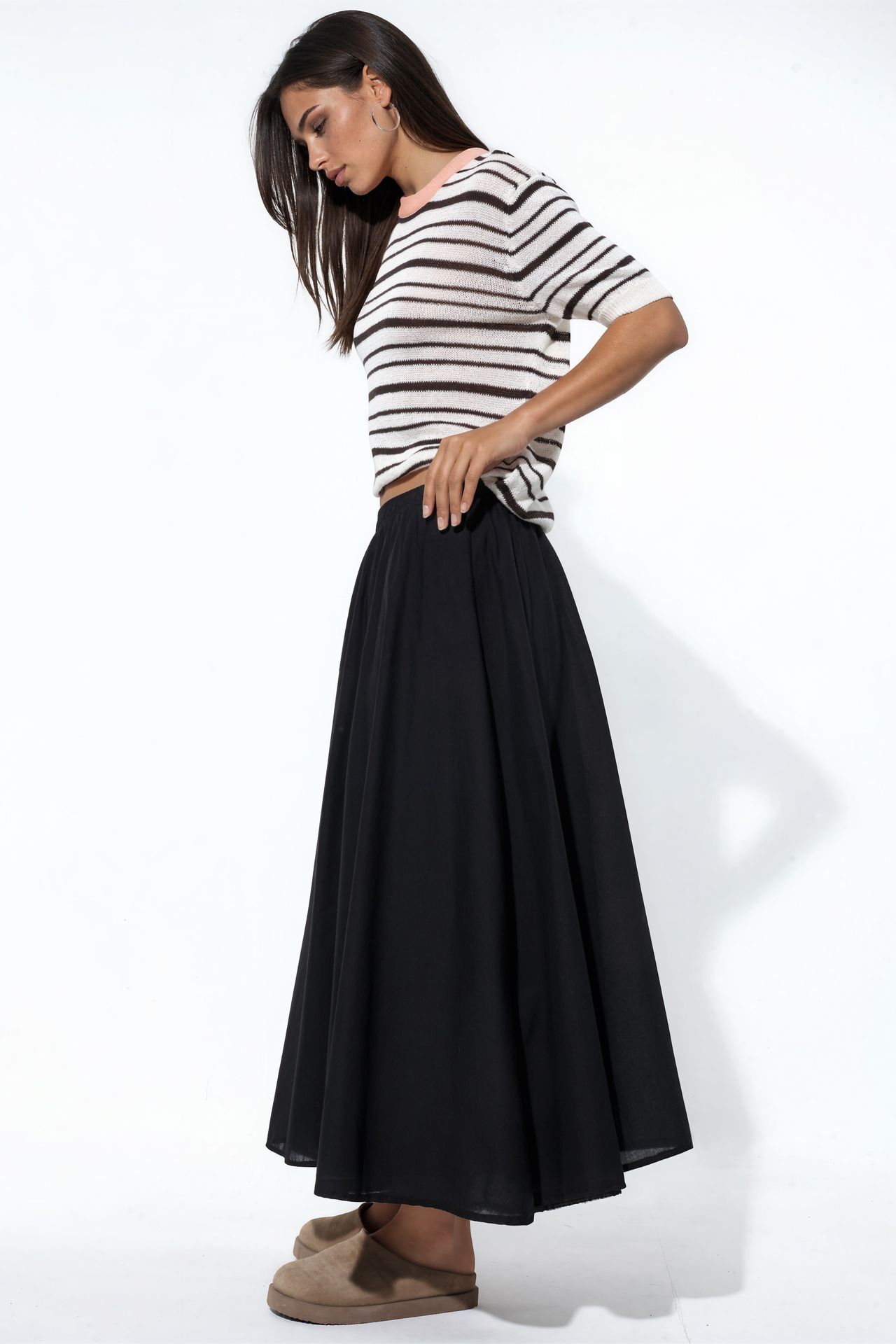 BUSEM High-Waist A-Line Midi Skirt 2