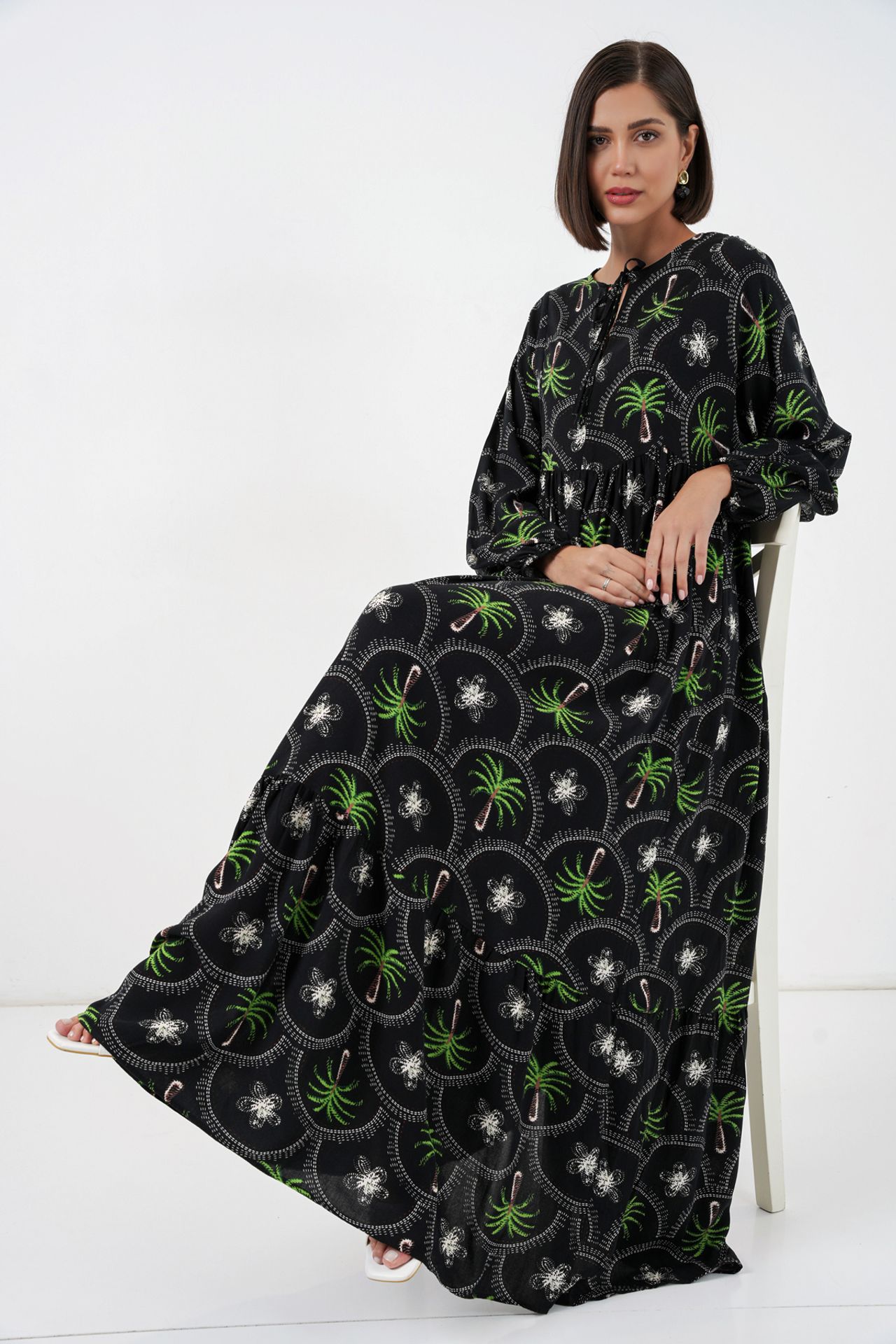 BDART Tropical Printed Maxi Dress with Button Closure 2