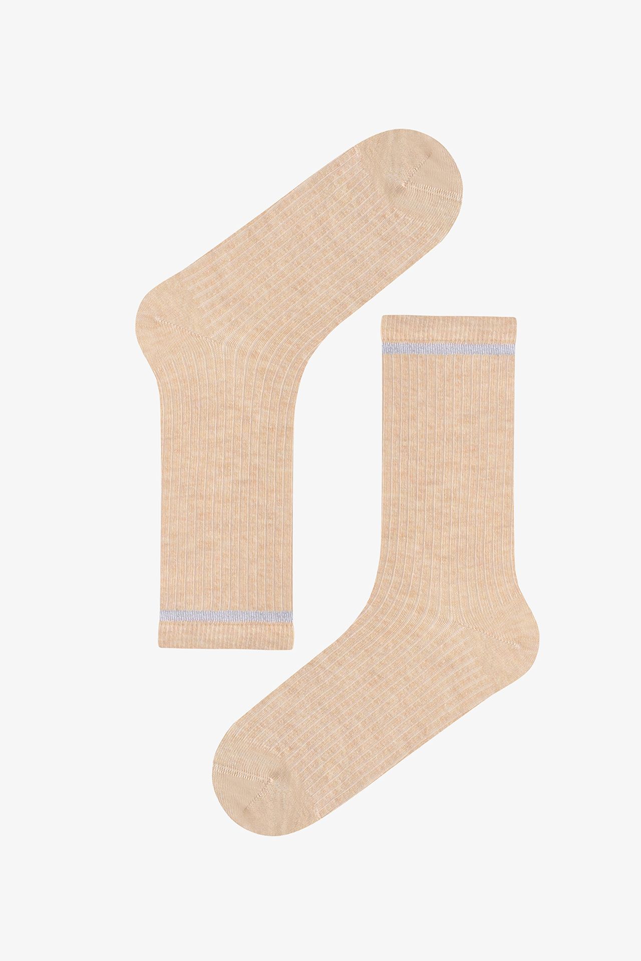 PENTI Shiny Nature Striped Cotton Sparkly Pair Crew Socks 2