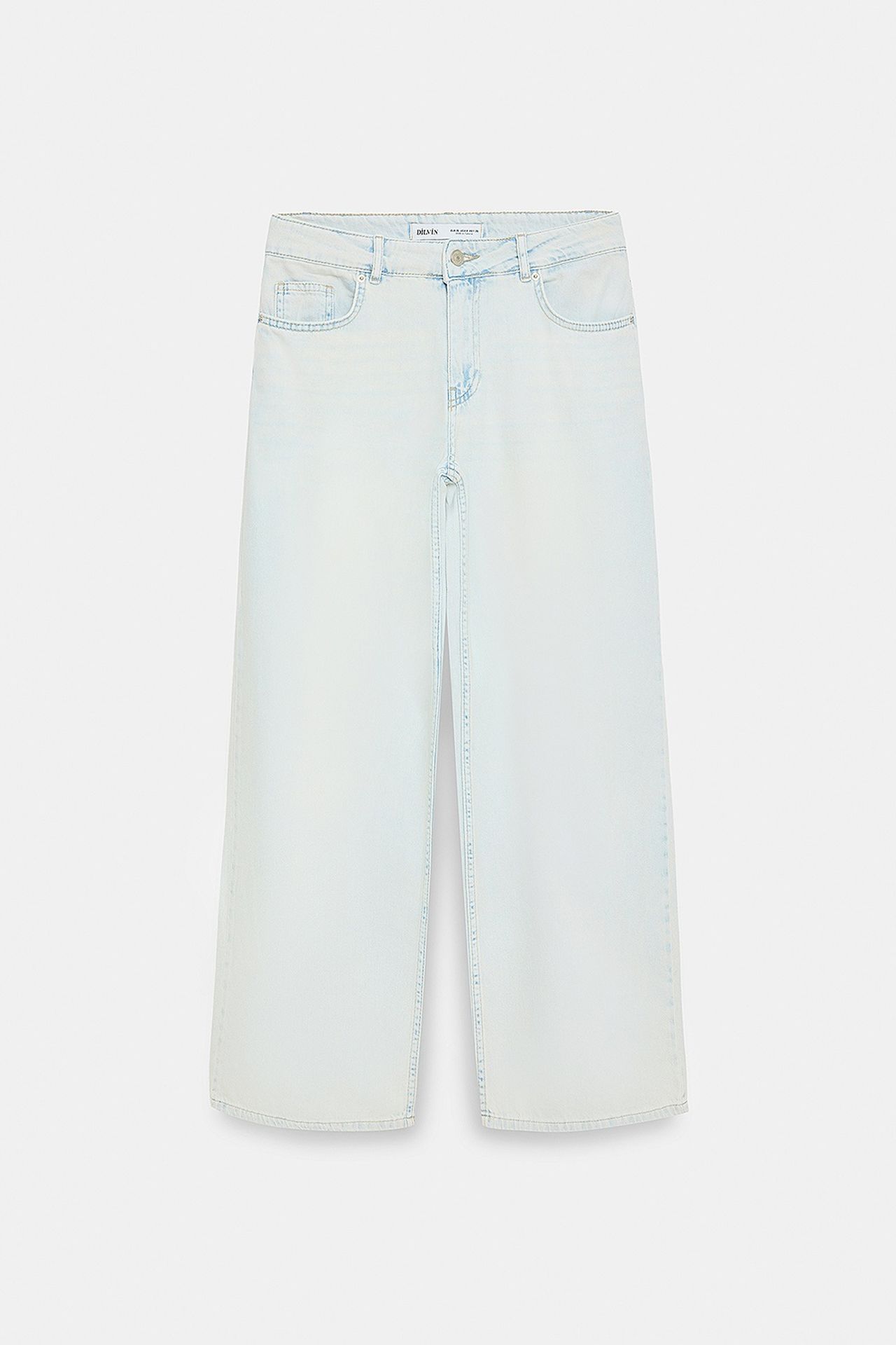 DILVIN Low-Waist Wide-Leg Cotton Denim Jeans