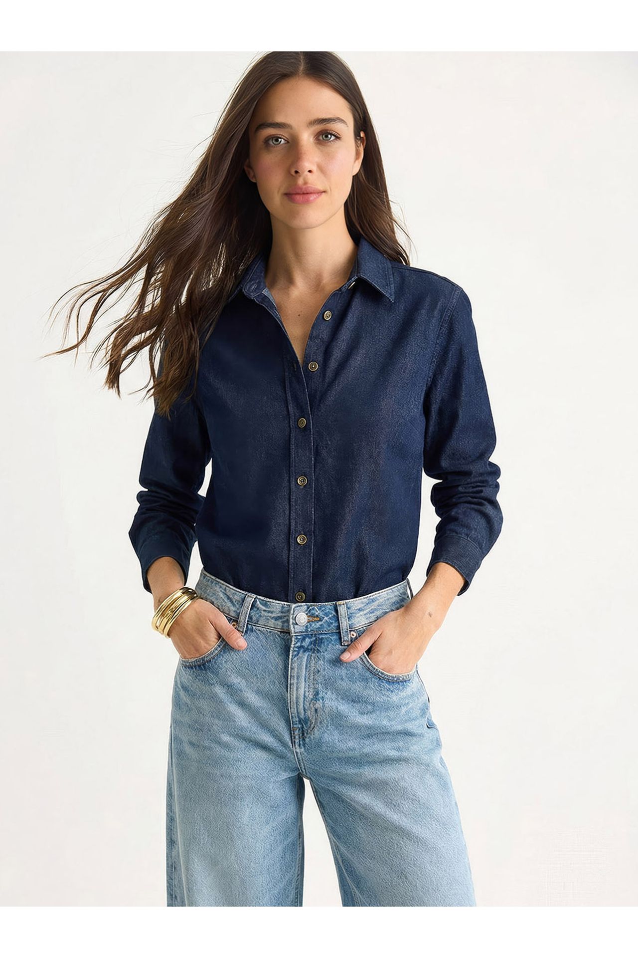 LUCCI Women's Cotton Denim Shirt 1
