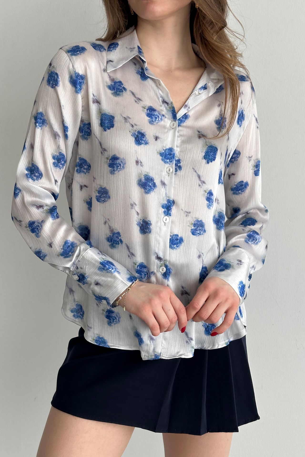 MY FASHION Floral Printed Button-Up Shirt 2