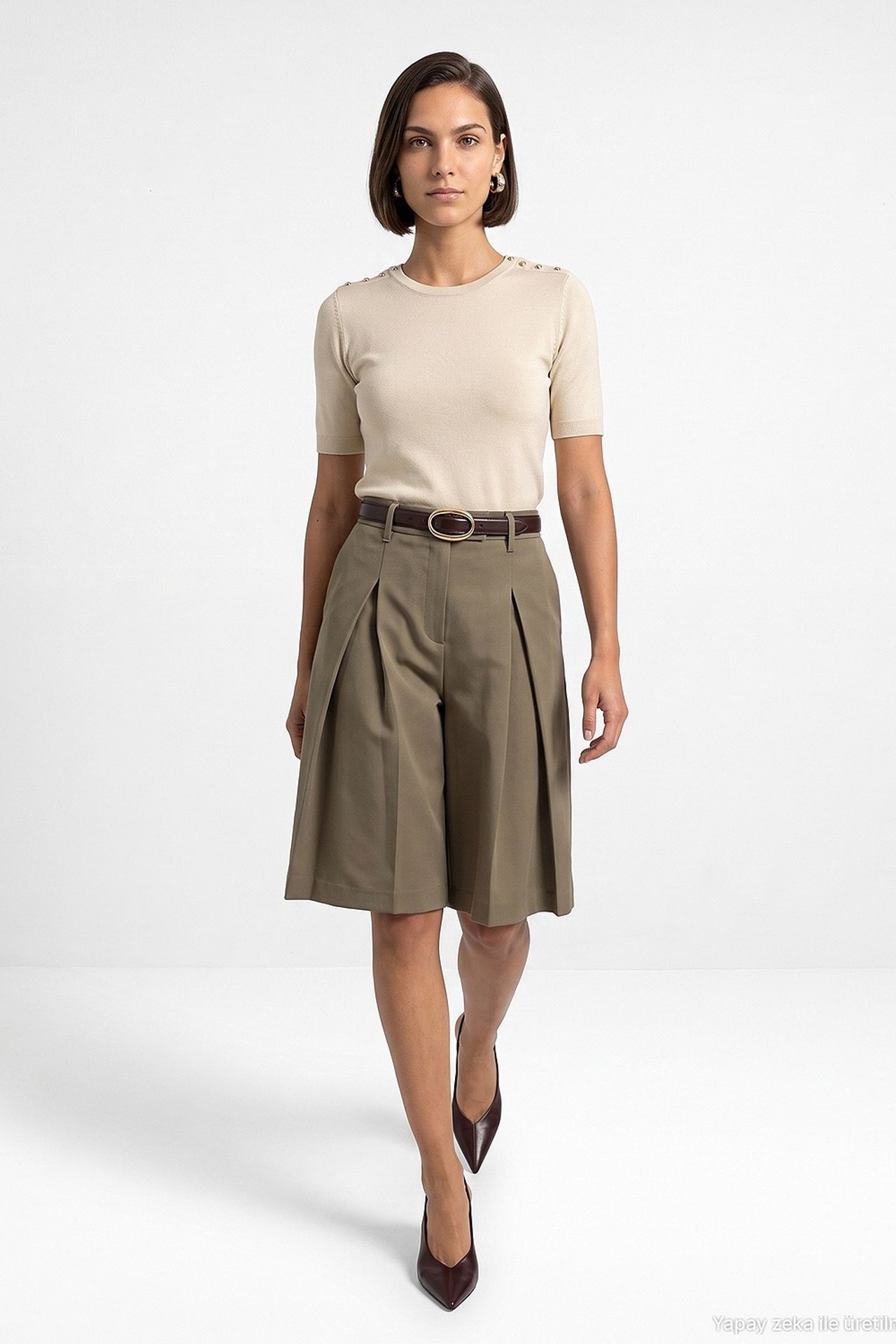 DILVIN Women's Tailored Pull-On Shorts