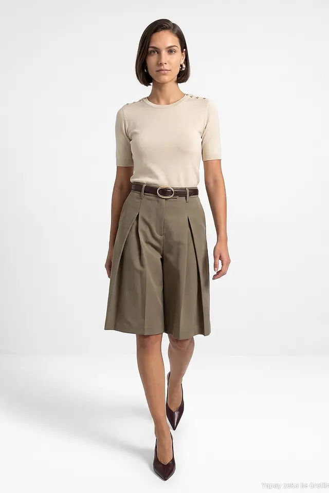 DILVIN Women's Tailored Pull-On Shorts
