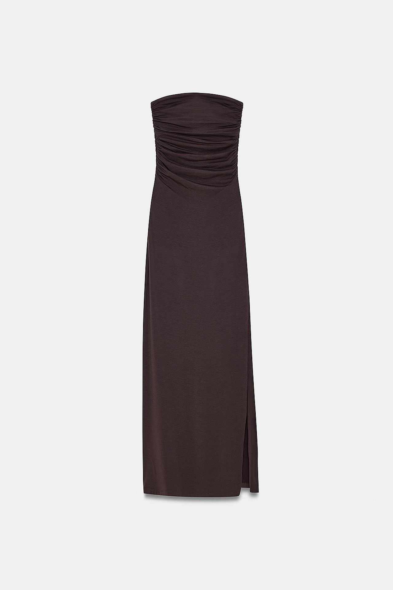 DILVIN Strapless Bodycon Maxi Dress With Slit