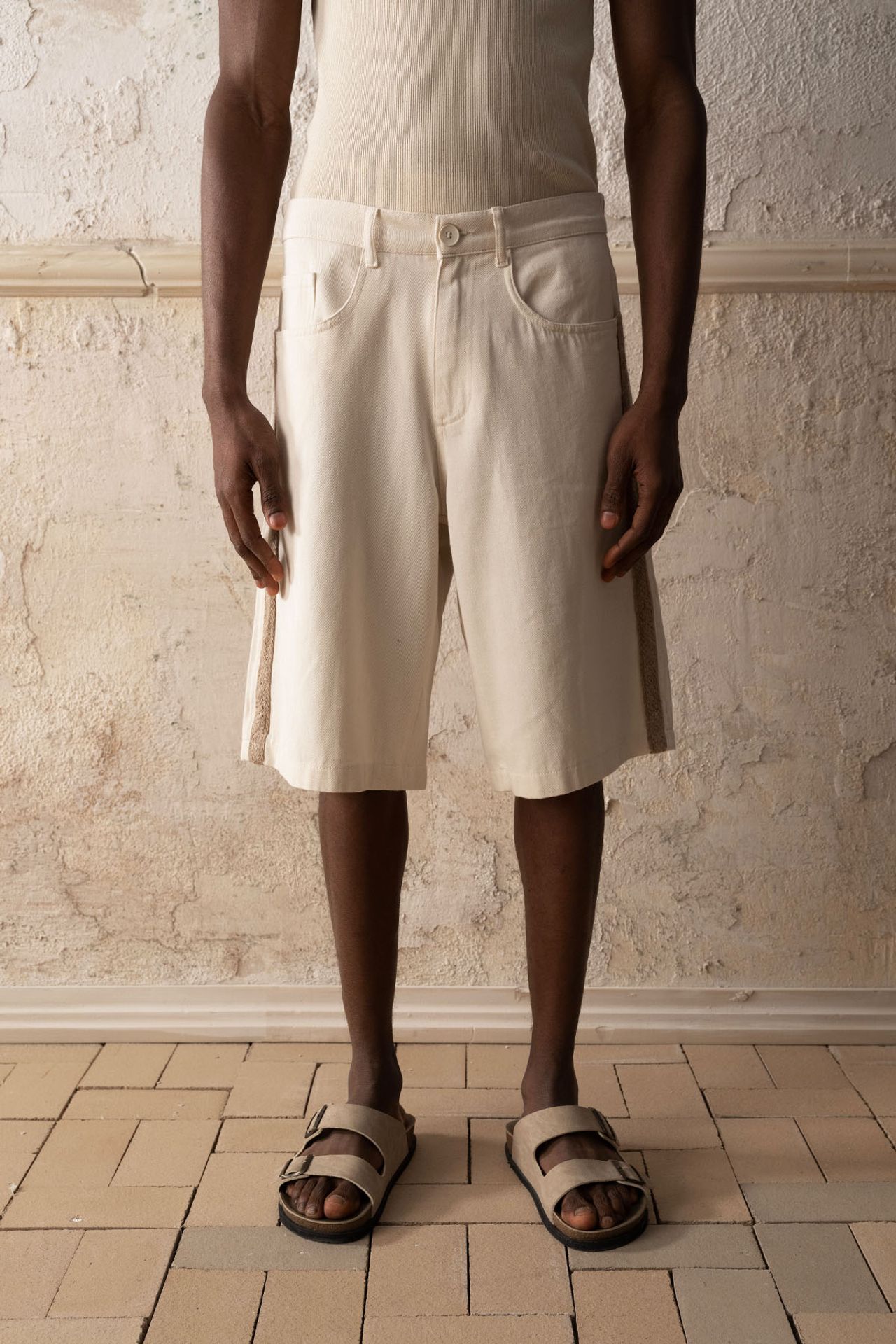 GIESTO Embroidered Gabardine Shorts 3