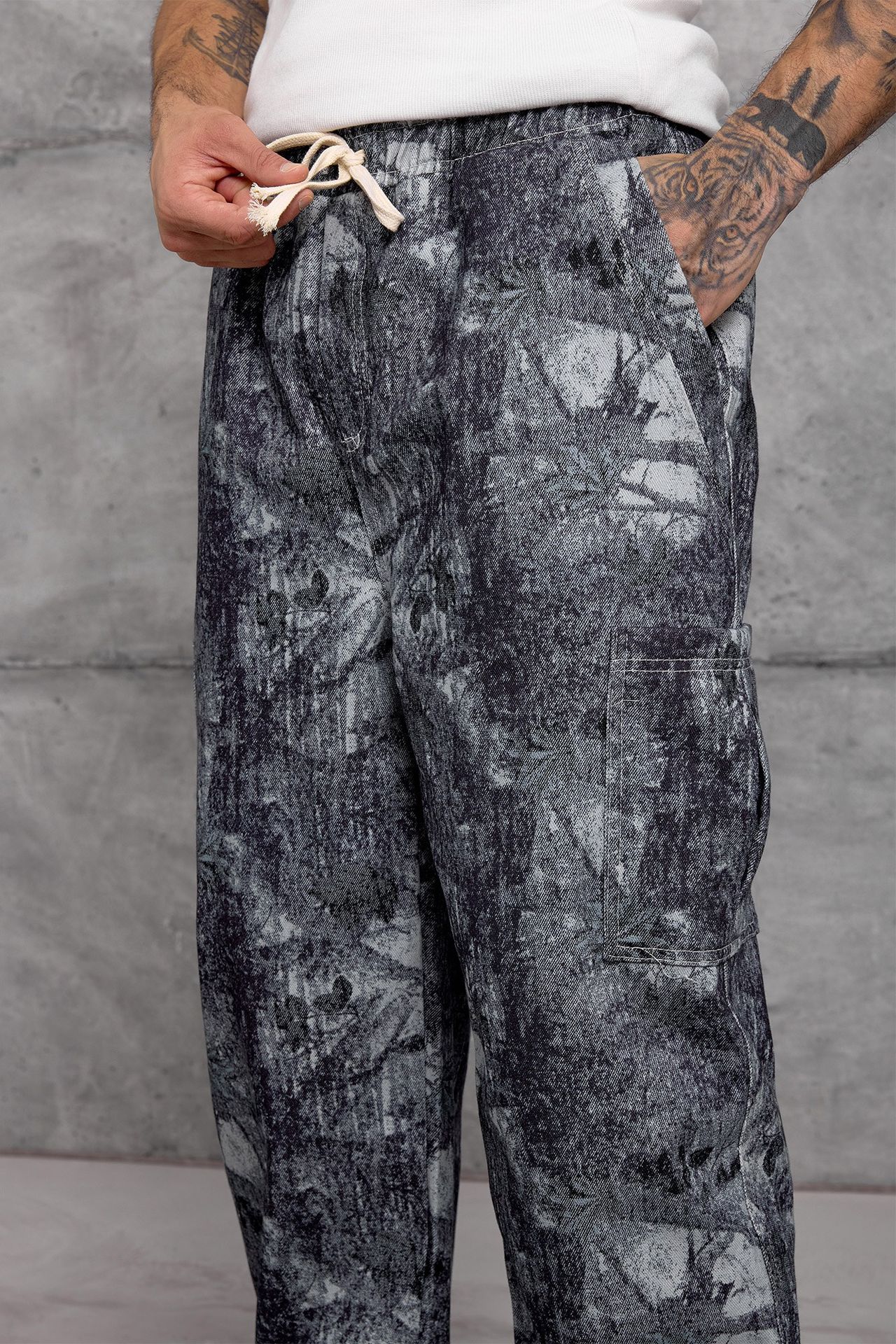 NOMARC Soyut Geniş Paça Kargo Pantolon 2