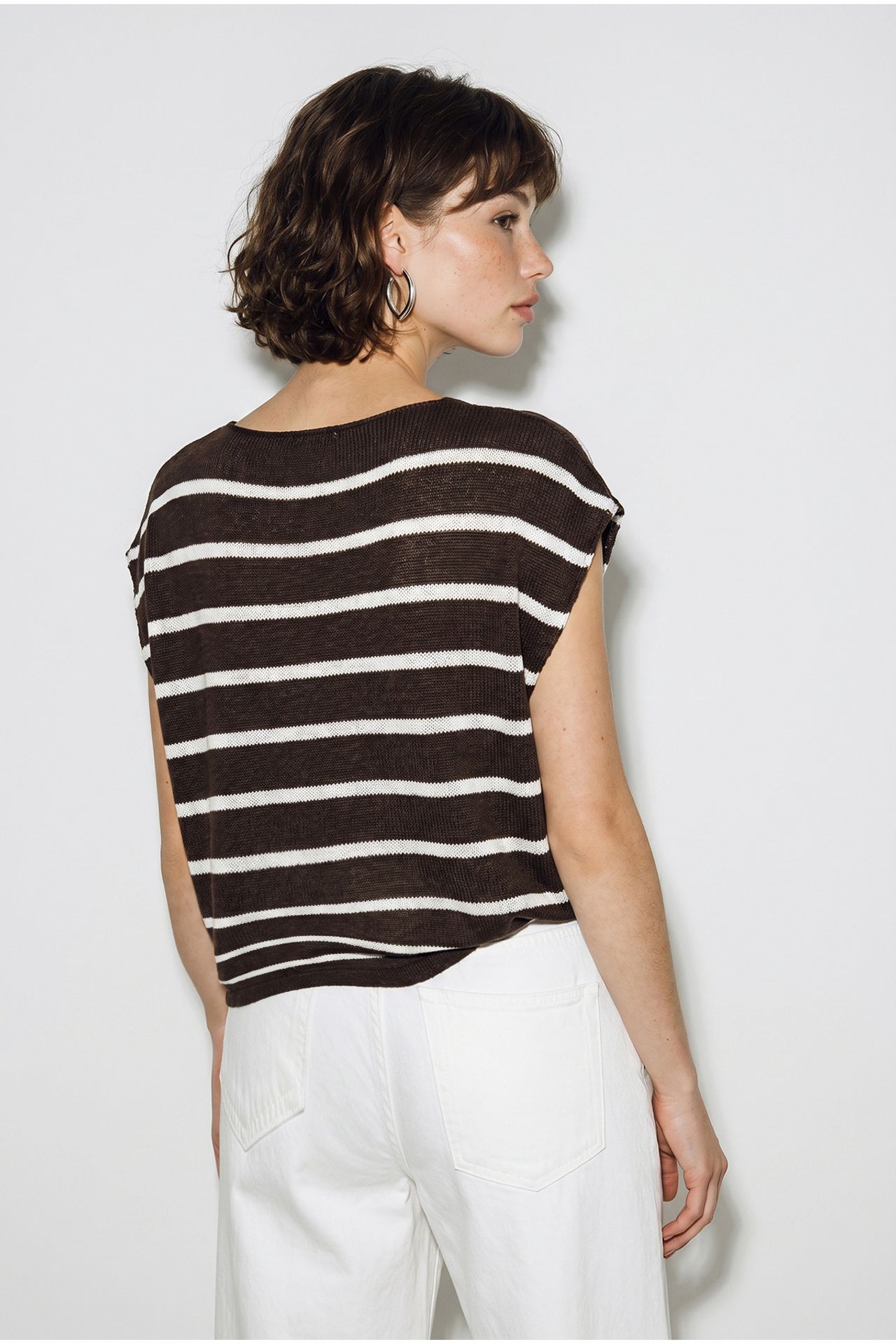 LUCCI Striped Boat Neck Knit Top 5