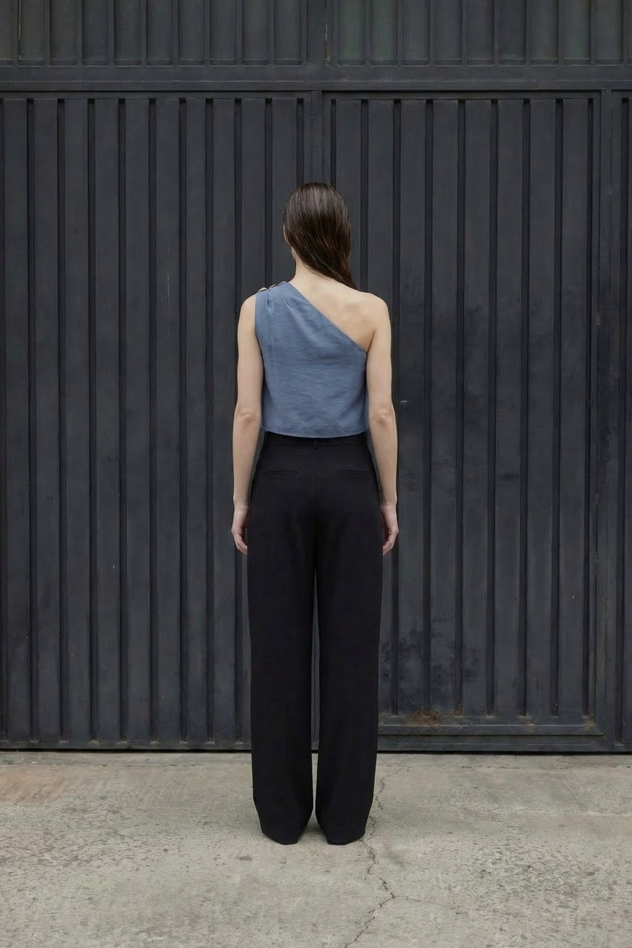 MY FASHION Asymmetrical Collar Sleeveless Chiffon Top 3