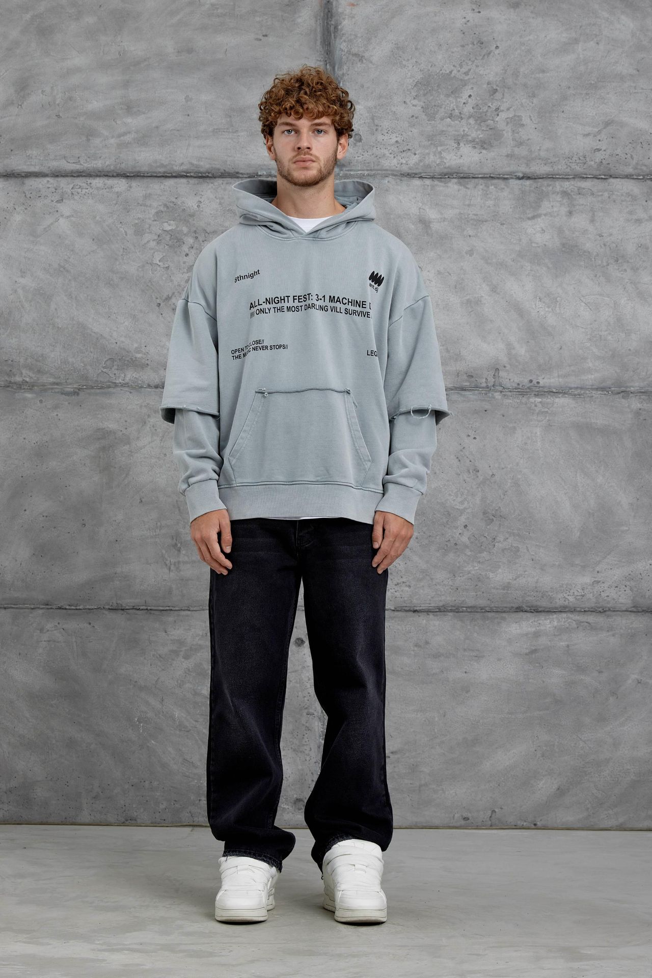 NOMARC Geniş Kesim Baskılı Kapüşonlu Sweatshirt 2