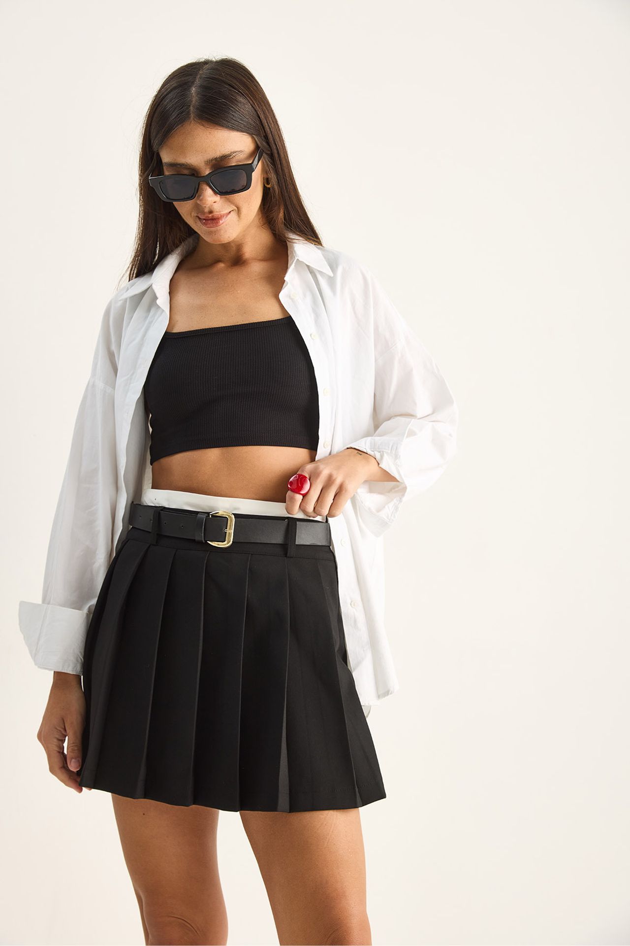 LUCCI High-Waist Mini Skort With Belt 2