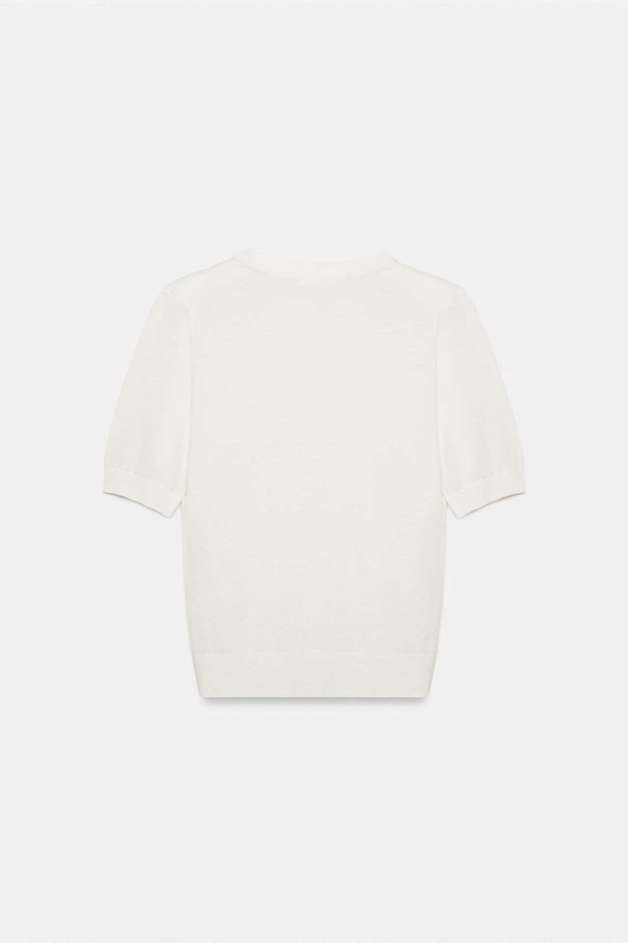 DILVIN Ribbed Crew Neck Short-sleeve Blouse 6