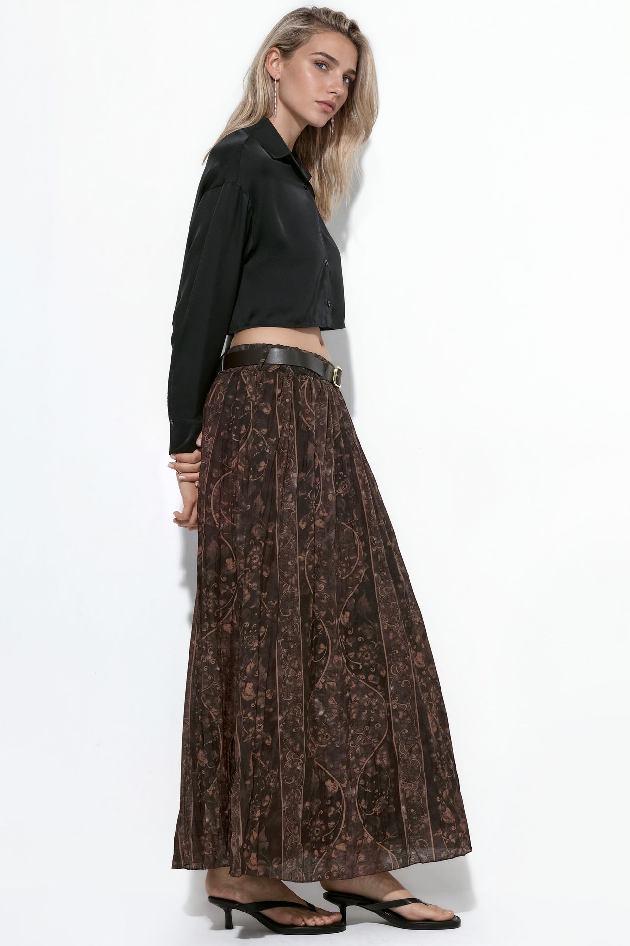 BDART High-Waist Paisley Midi A-Line Skirt 2