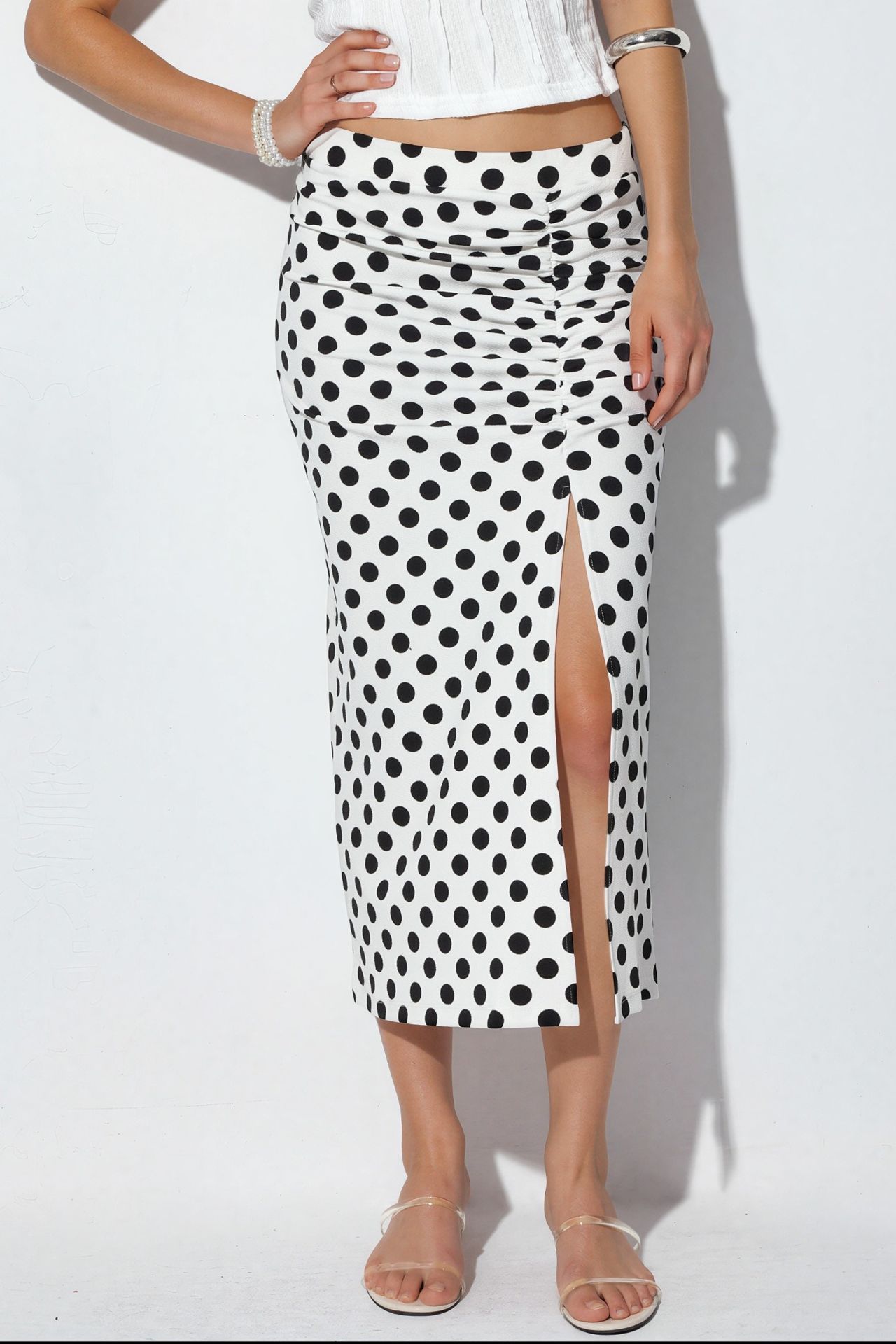 BDART High Waist Polka Dot Midi Skirt 1