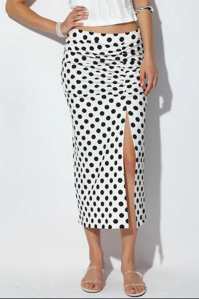 BDART High Waist Polka Dot Midi Skirt