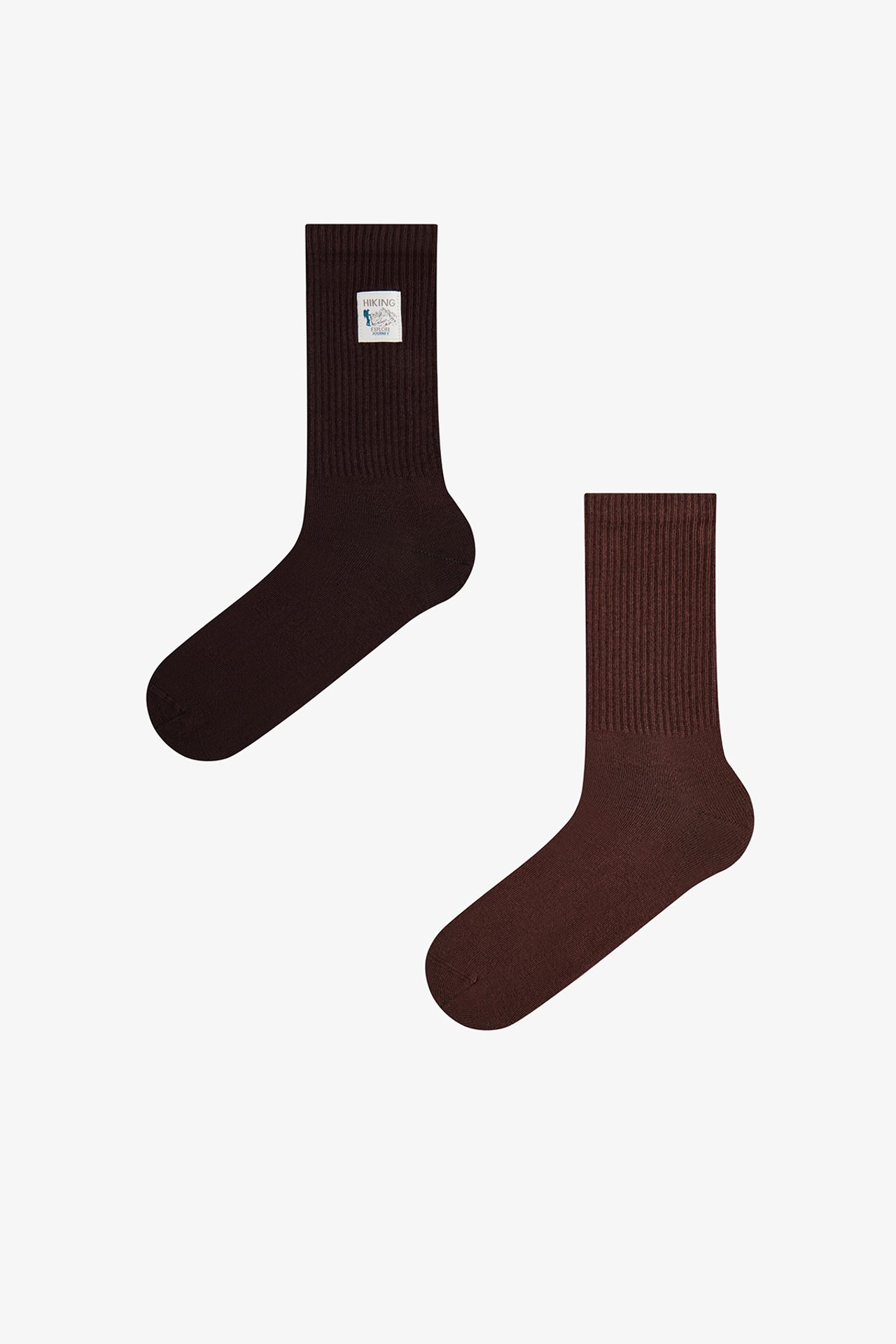 PENTI Men's Warm Contrast Slogan Pattern Cotton Pair Crew Socks 1