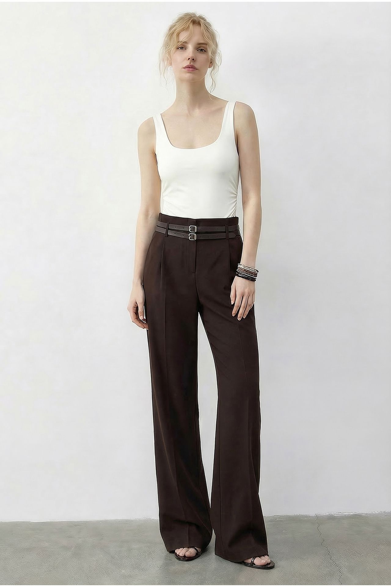 LUCCI Women's High Waist Wide Leg Pants 3