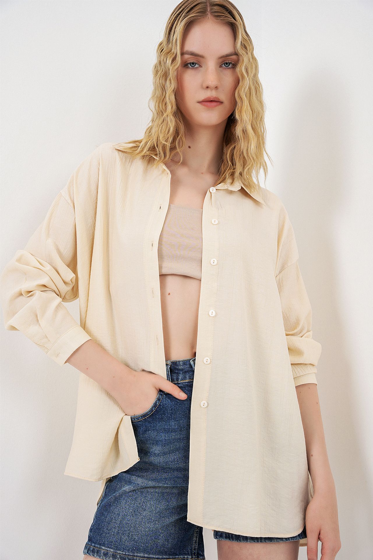 BDART Oversized Long-Sleeve Button-Up Shirt 3