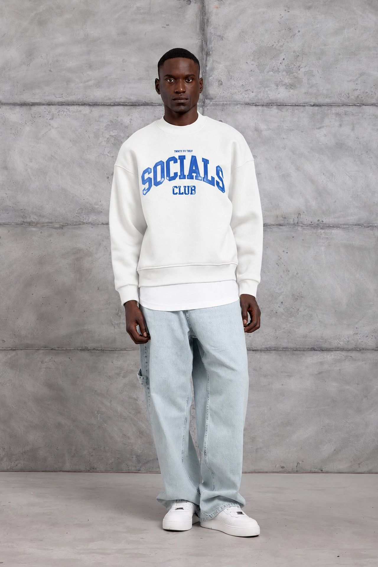NOMARC Baskılı Geniş Kesim Bisiklet Yaka Sweatshirt 2