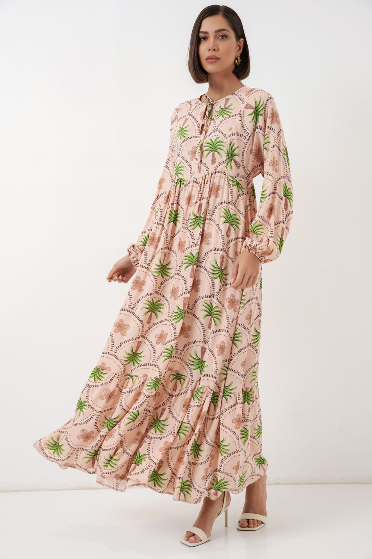 BDART Tropical Printed Maxi Dress with Button Closure