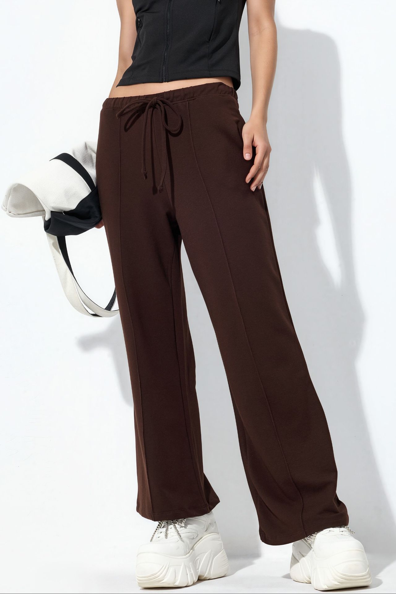 BUSEM Kadın Flare Paça Jarse Jogger Pantolon 1