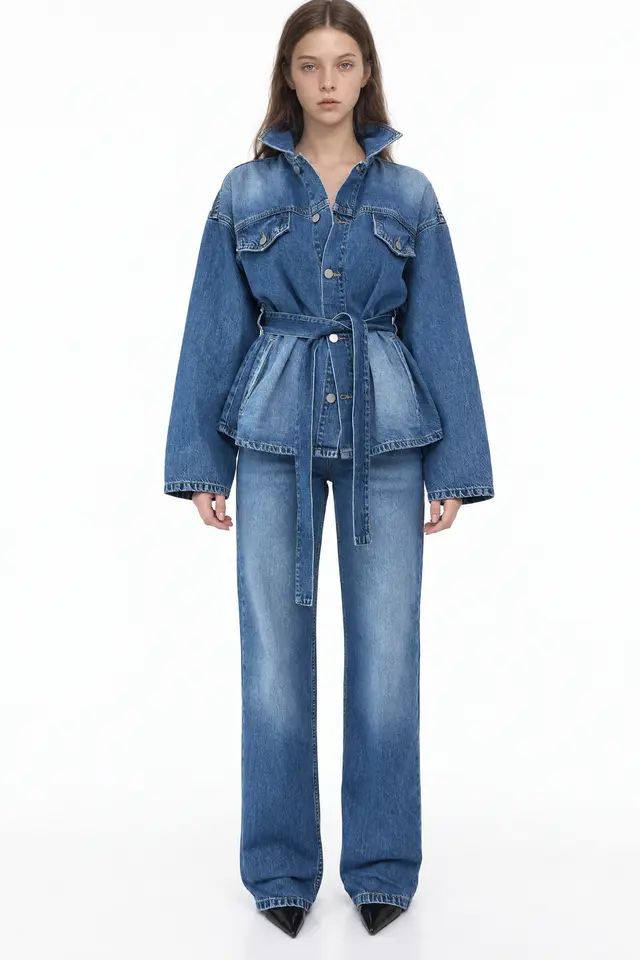 SQUALO 2-Piece Belted Wide Leg Jacket Set