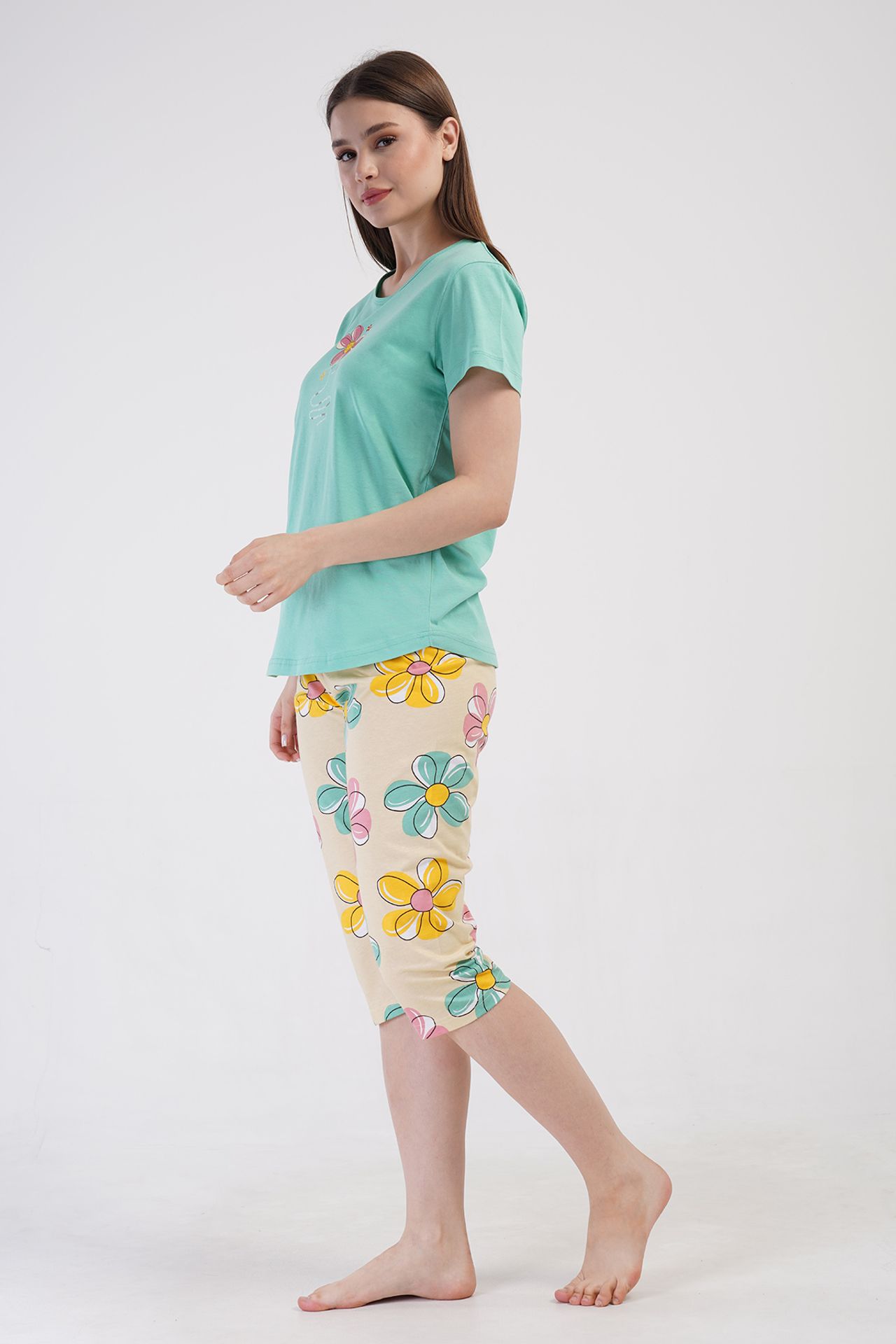 YAKE 2-Piece Crew Neck Pajama Set 2