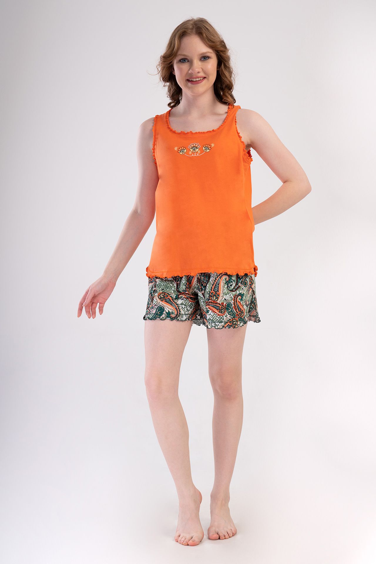 YAKE Kısa Tişört ve Şortlu 2 Parçalı Pijama Takımı 1