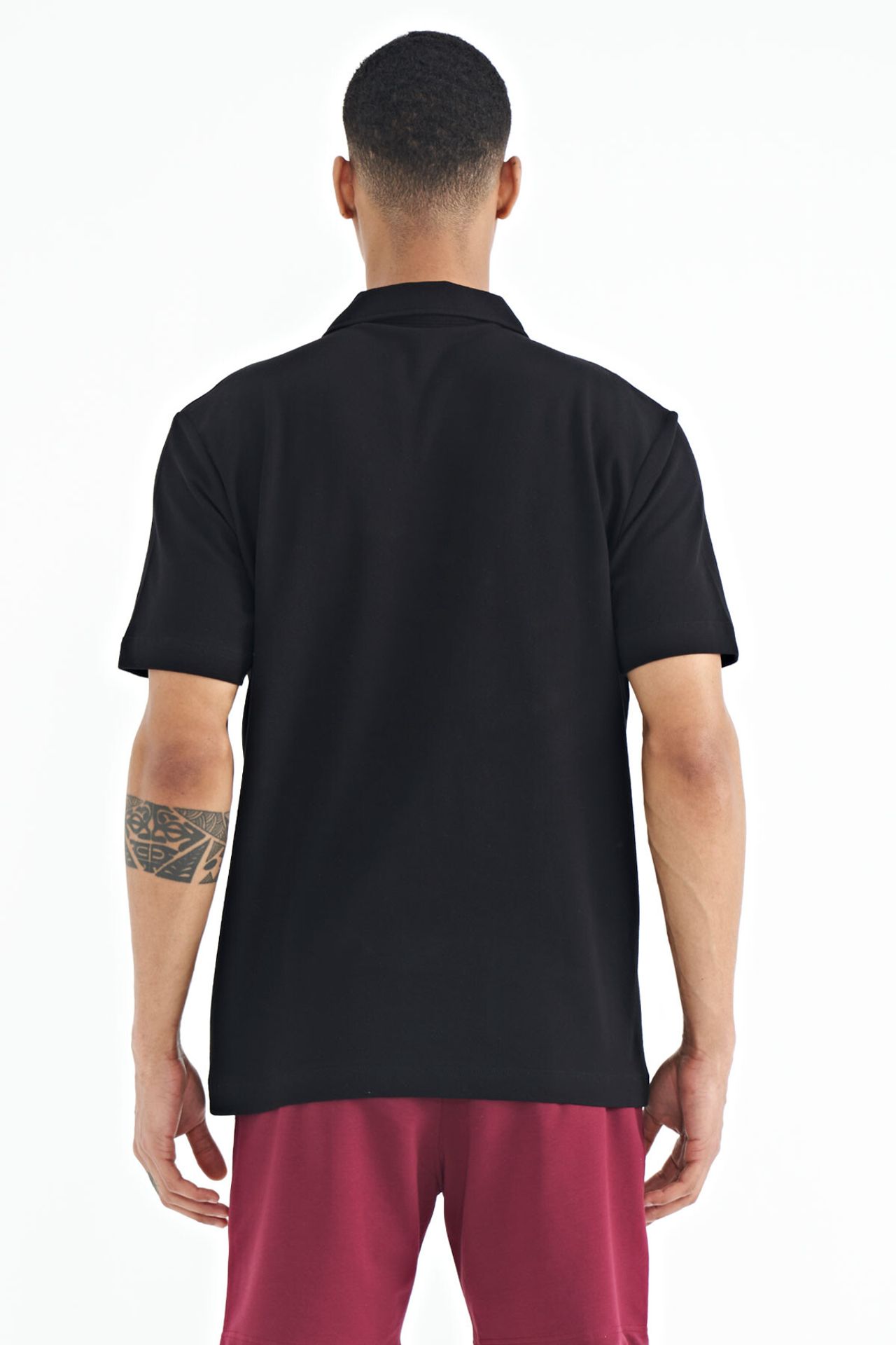 TOMMY Men's Cotton Polo T-Shirt With Text Print 5