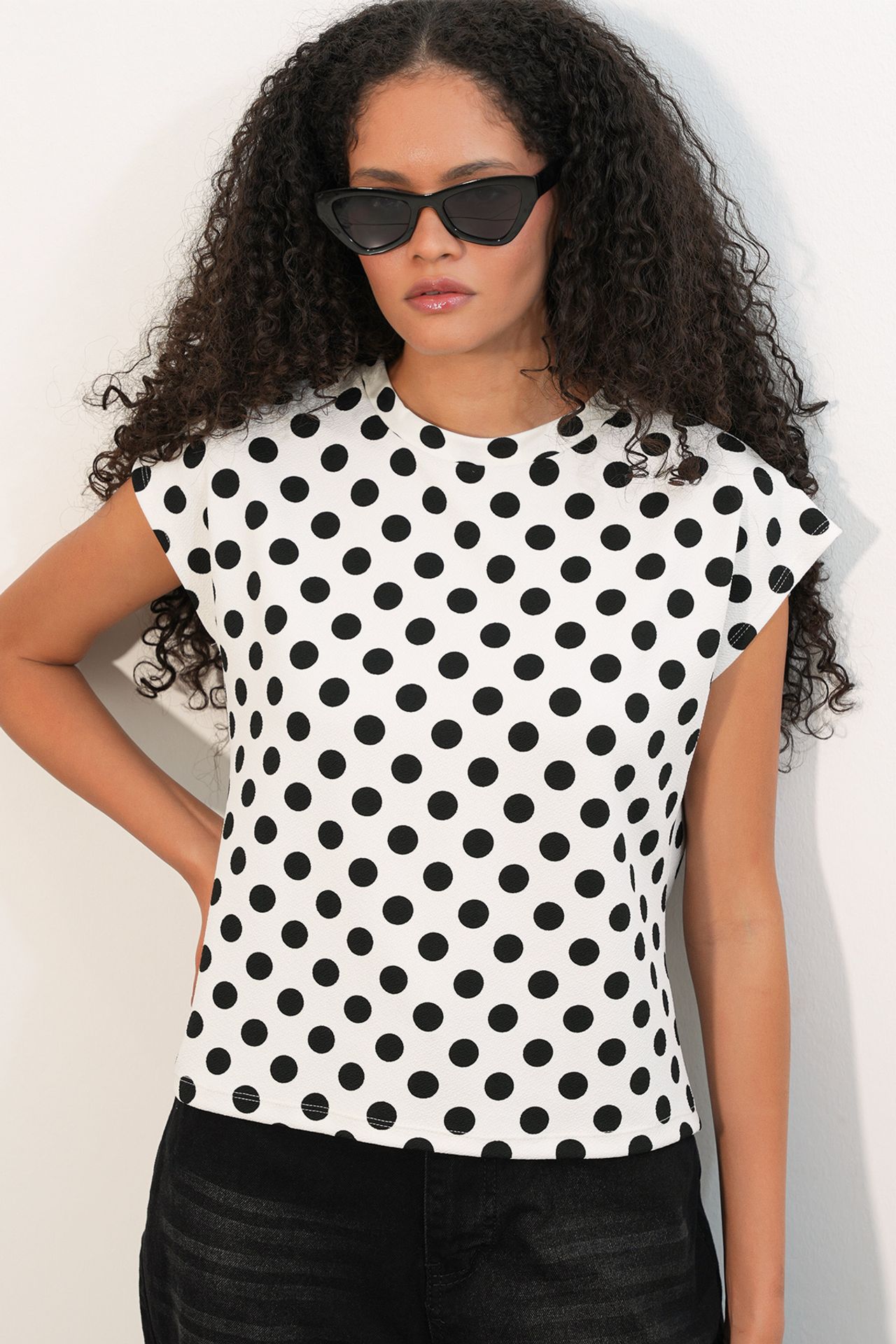 BDART Women's Polka Dot Crew Neck Blouse 3