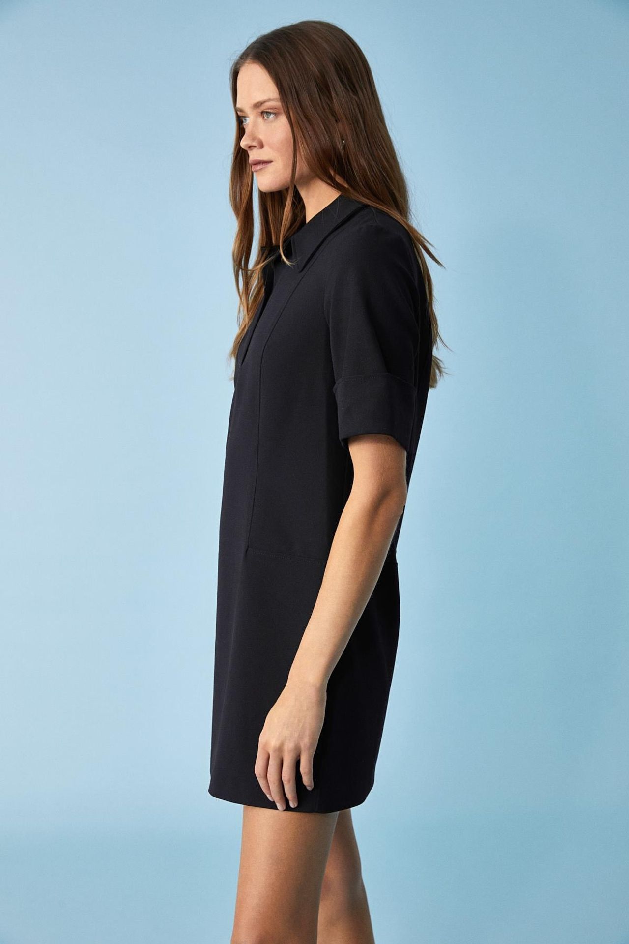 ETHIQUET Oversized Polo Collar Mini Dress 5