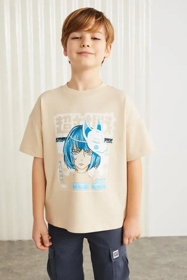 GRIMELANGE Printed Crew Neck T-Shirt
