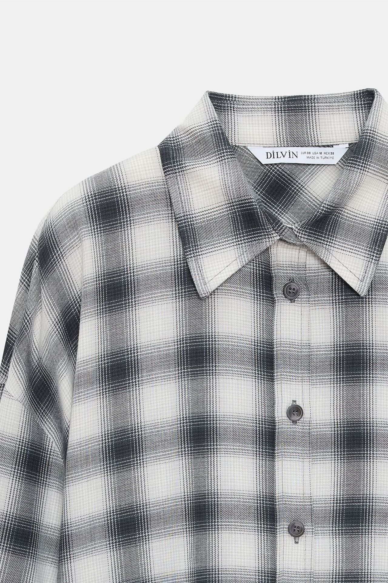 DILVIN Oversized Plaid Long-Sleeve Shirt 7