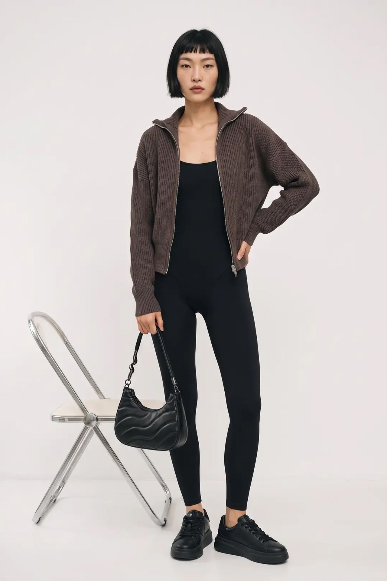 MY FASHION Açık Ön Basit Örgü Hırka 1