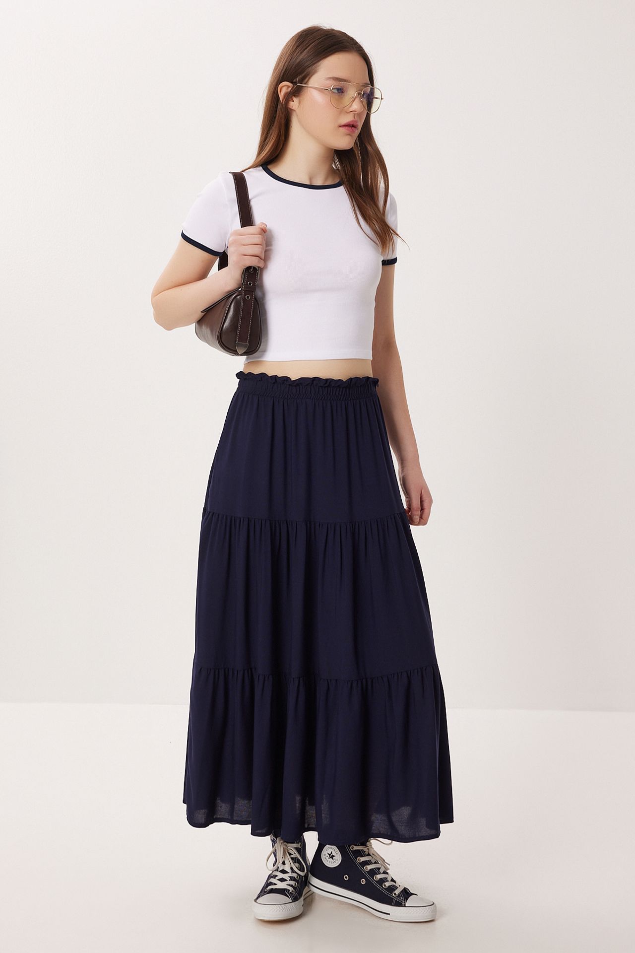 ISTANBUL High Waist A-Line Maxi Skirt 2