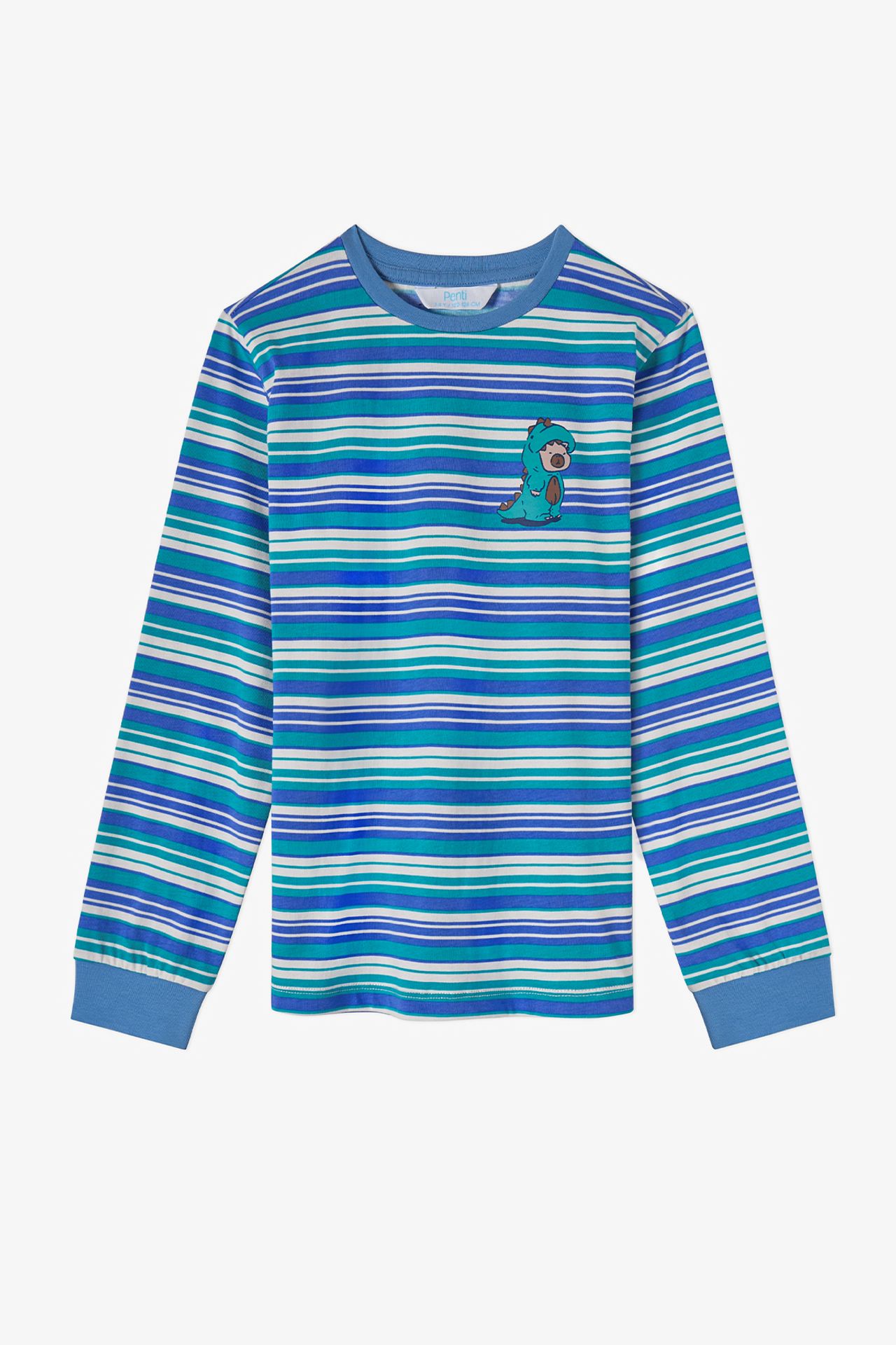 PENTI Boys' Striped Lovers Cotton Long Sleeve Pajama Set 3