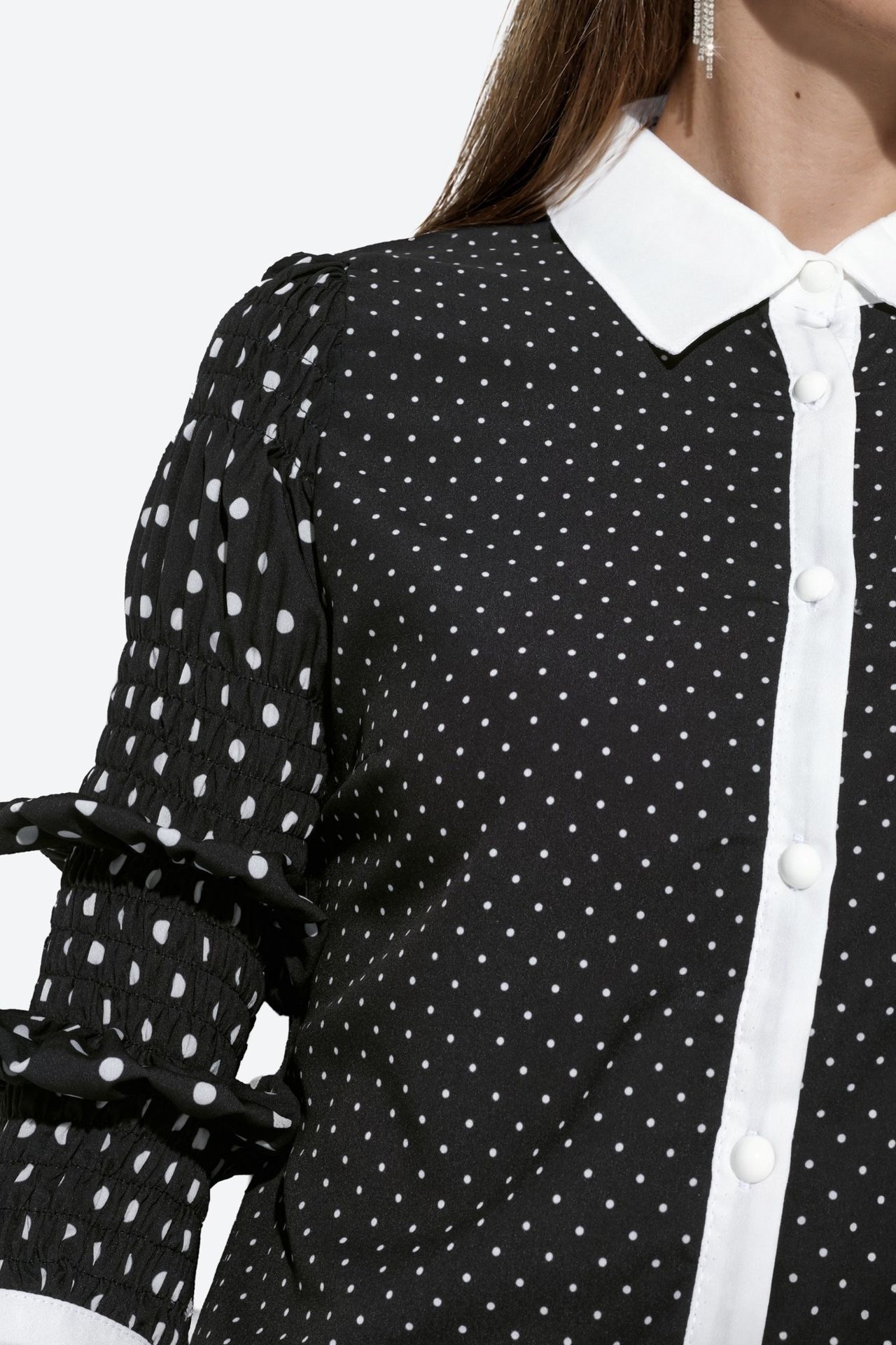 MSN Women's Polka Dot Woven Button T-Shirt 4