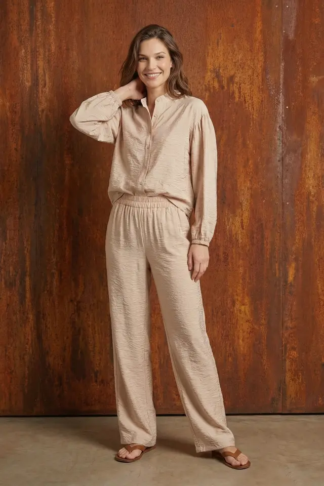 MY FASHION High Waist Wide Leg Two-Piece Co-ord Set