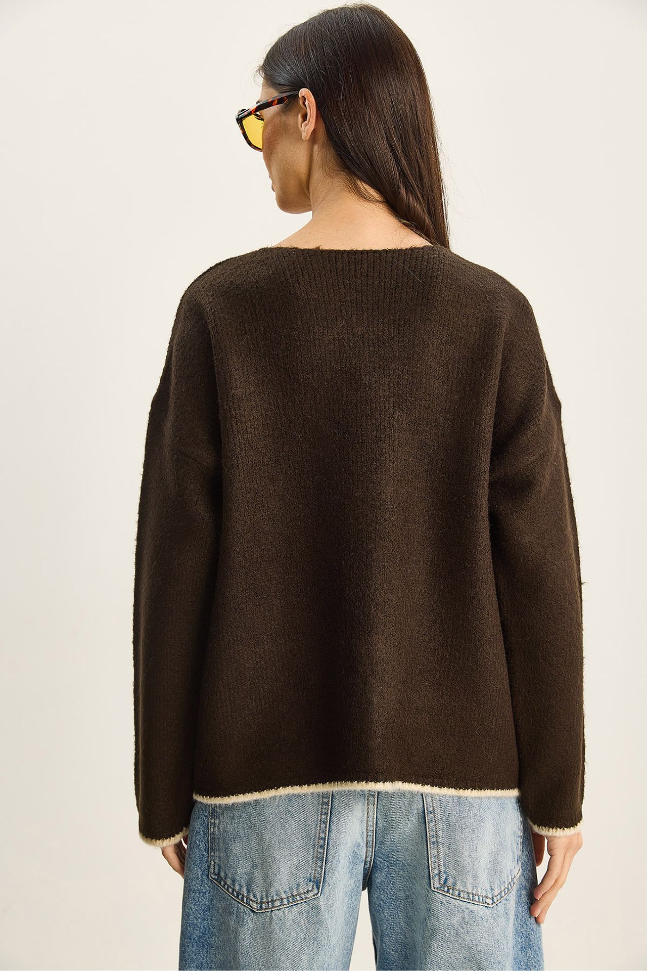 LUCCI Oversized Knit Cardigan with Tie Closure 6