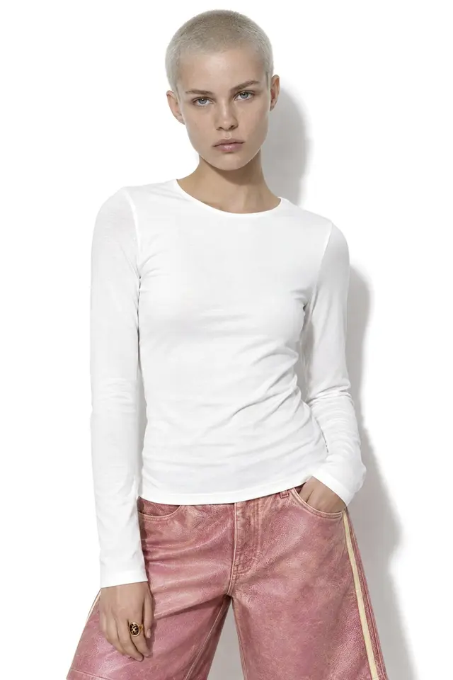 BUSEM Slim Fit Cotton Jersey Blouse