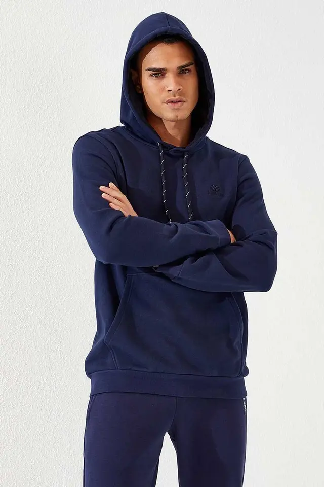 TOMMY Men's Solid Hooded Sweatshirt With Pocket