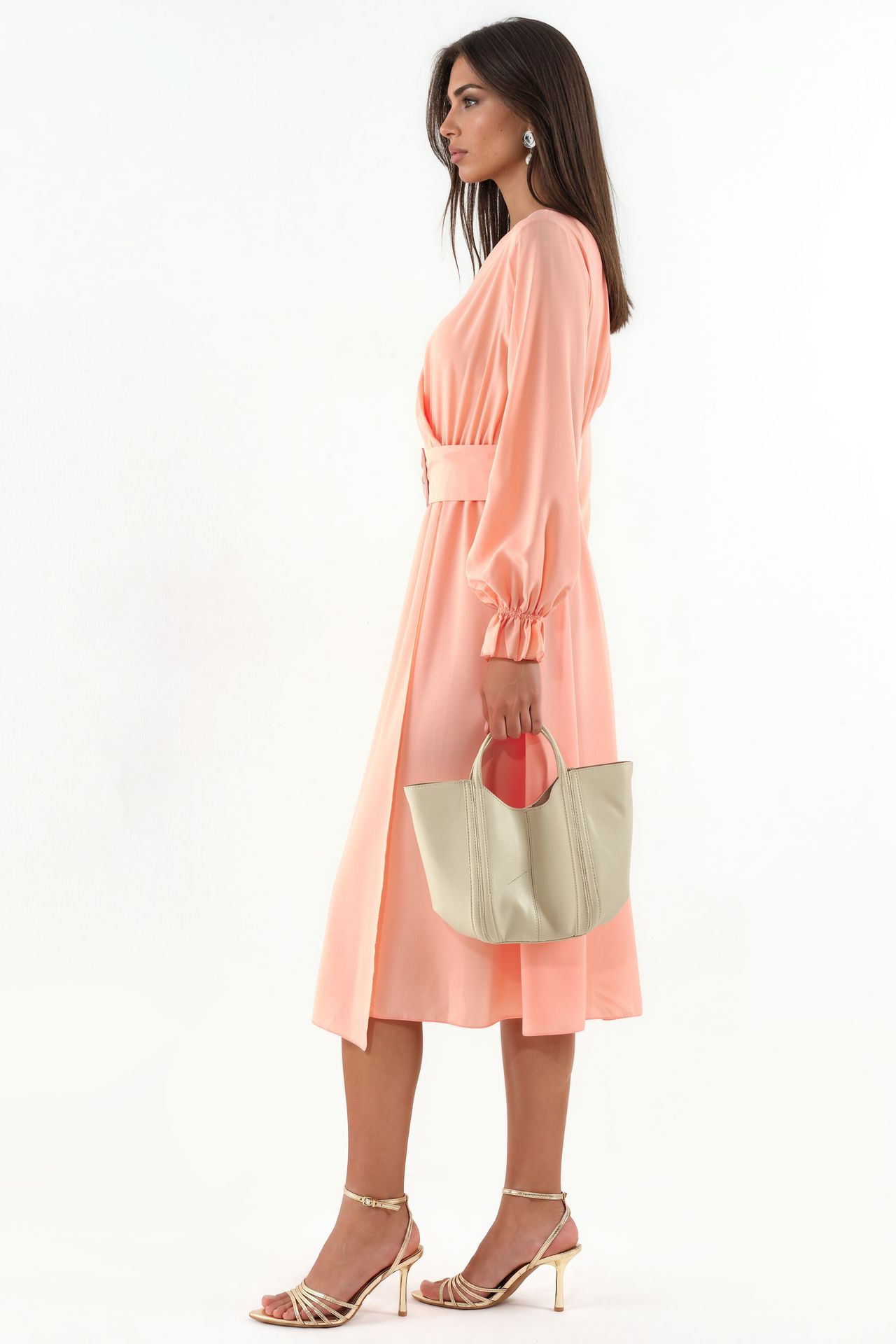 MSN Belted Wrap Midi Dress 3