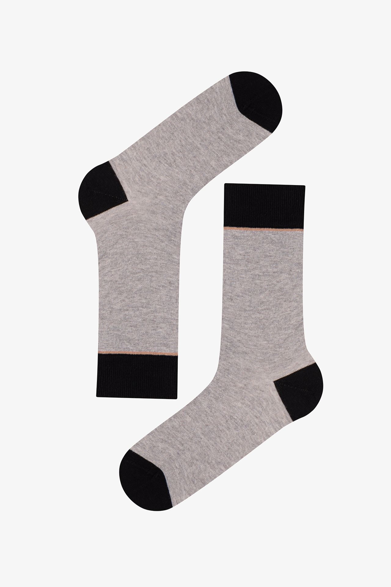 PENTI Men's Soft Ribbed Cotton 2-Pack Crew Socks 2