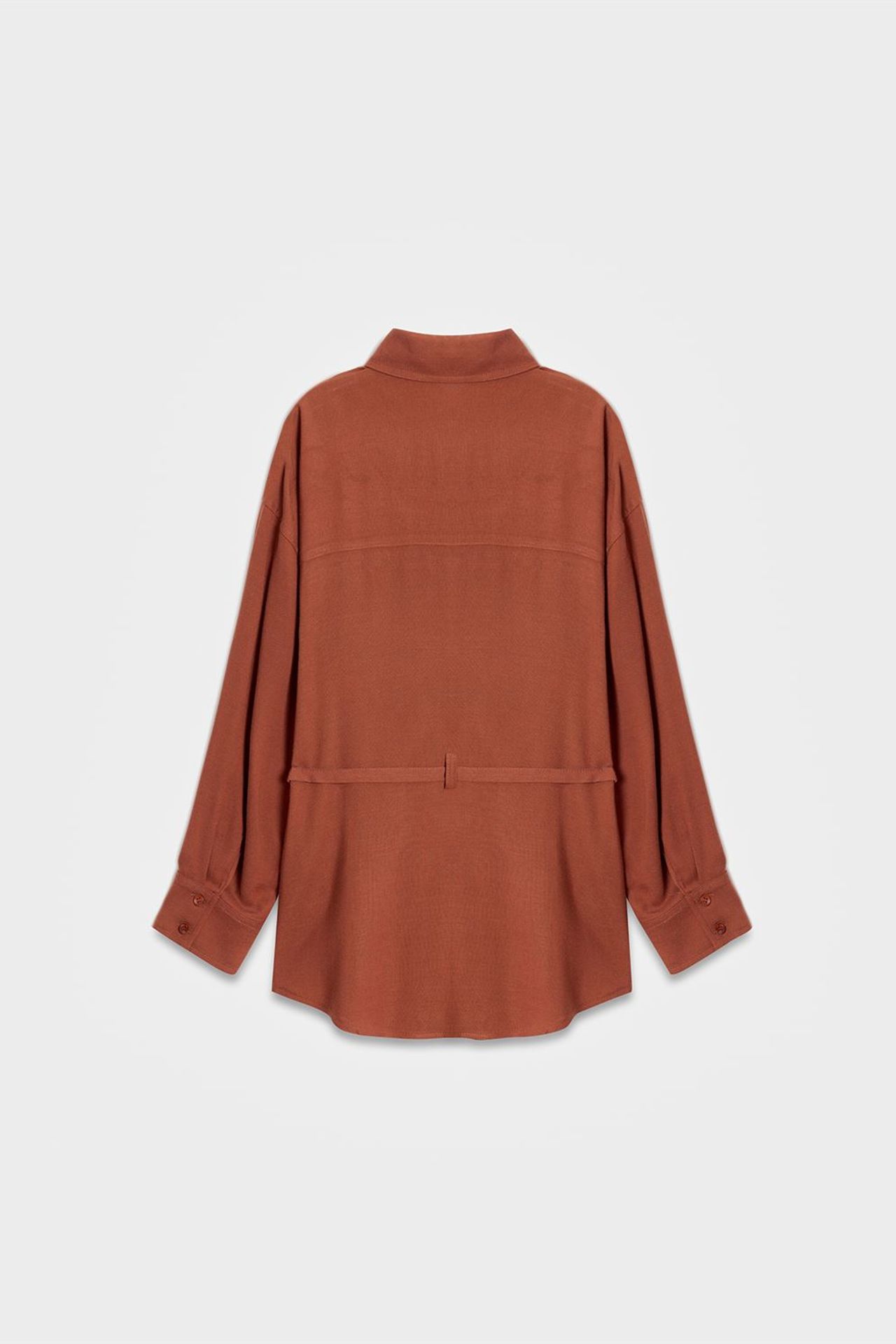DILVIN Long Belted Woven Shirt 2